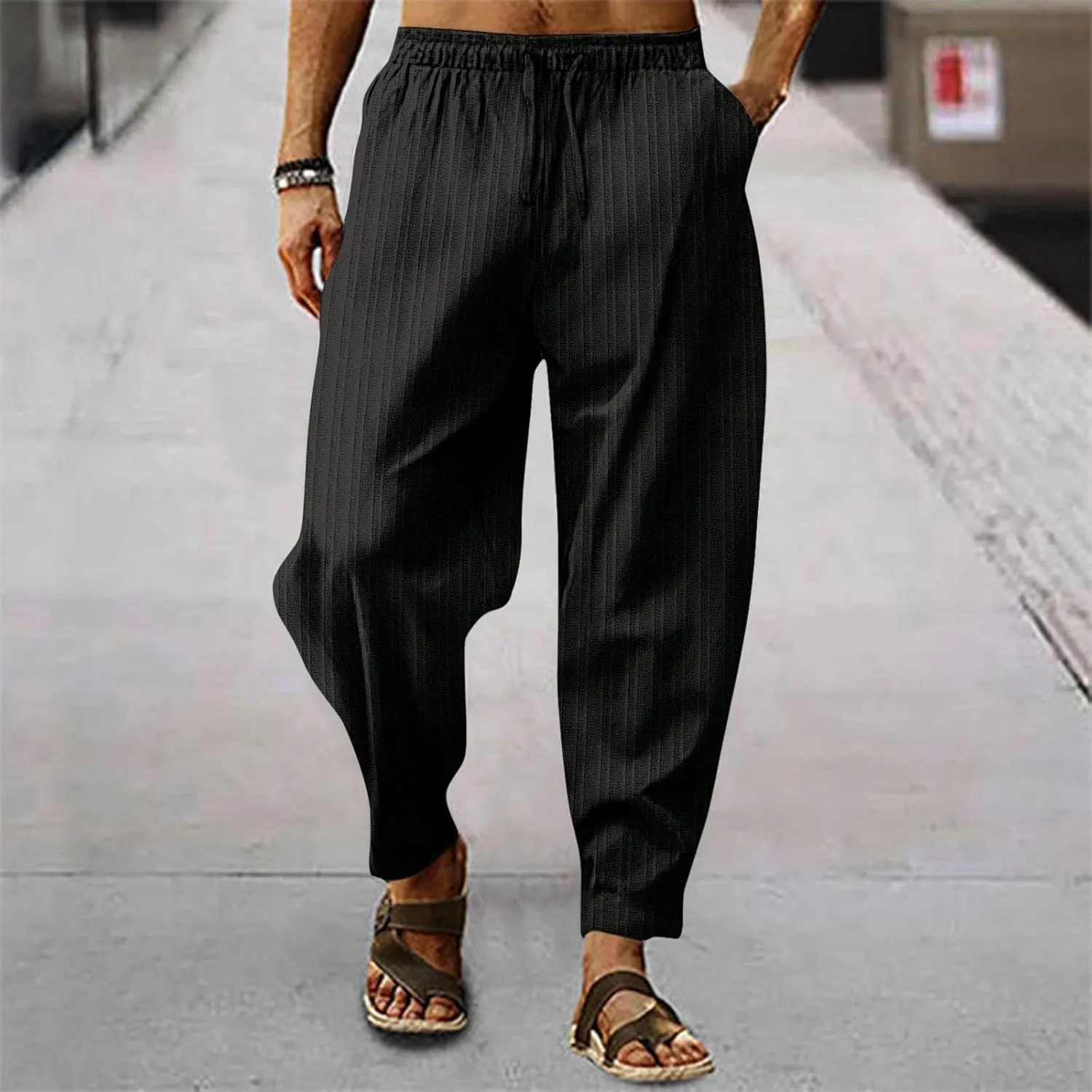 Cargo Pants for Men Relaxed Fit Mens Silk Long Underwear Pants Expandable Waist Golf Pants Athletic Sweatpants Mens