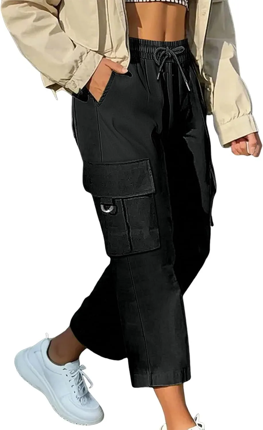 Cargo Pants for Women 2025 High Waisted Casual Wide Leg Pants Baggy Stretchy Wide Leg Y2K Streetwear with Pockets