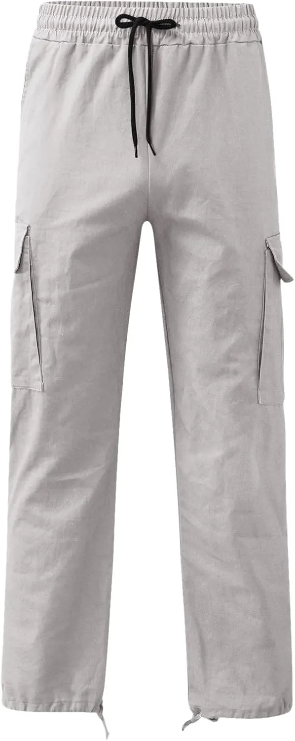 Cargo Sweatpants for Men Baggy Open Bottom Loose Pants Straight Leg Athletic Work Pants Hiking Streetwear Joggers