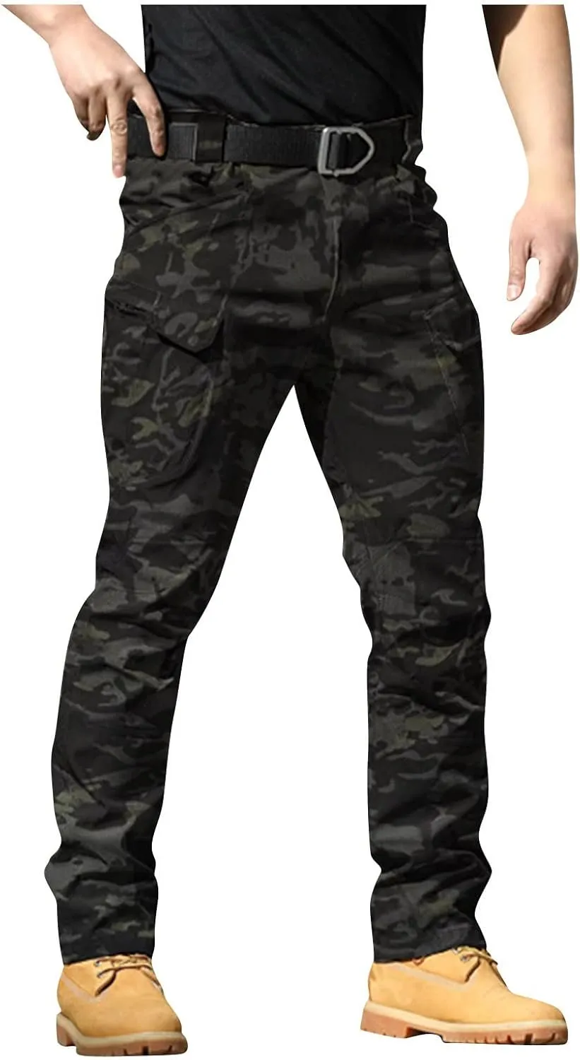 Cargo Work Pants for Men Tactical Water Resistant Hiking Pants Relaxed Fit Multi Pockets Stretch Quick Dry Work Pants