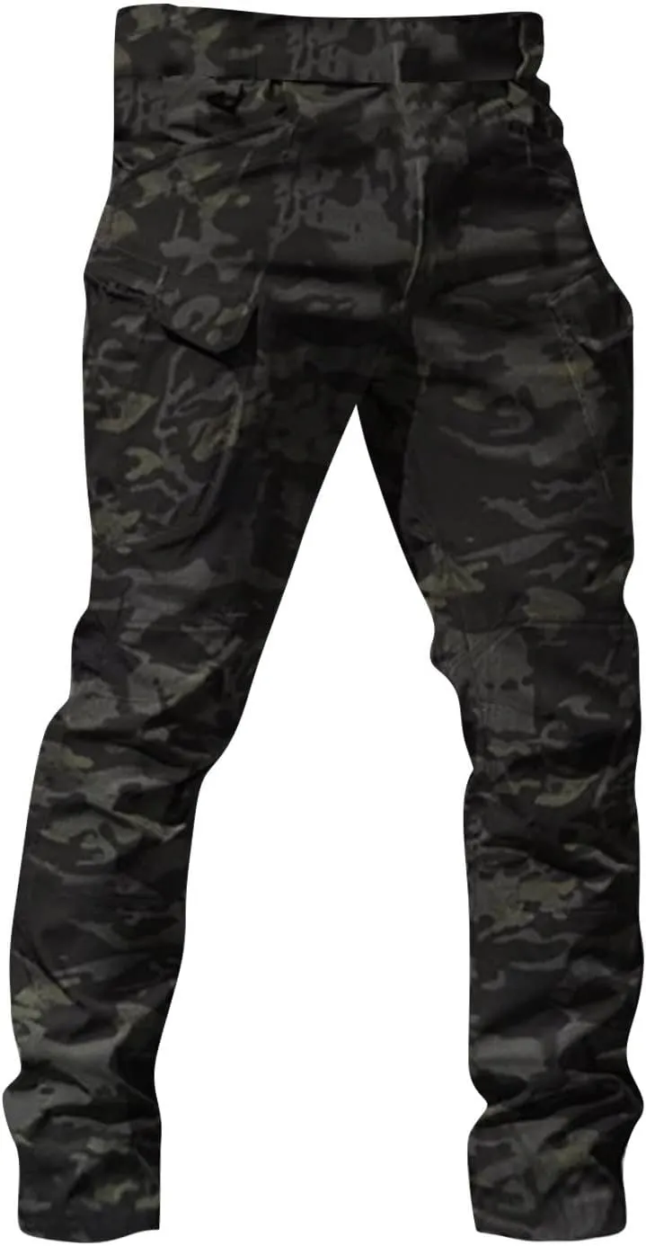 Cargo Work Pants for Men Tactical Water Resistant Hiking Pants Relaxed Fit Multi Pockets Stretch Quick Dry Work Pants