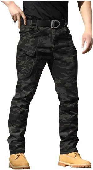 Cargo Work Pants for Men Tactical Water Resistant Hiking Pants Relaxed Fit Multi Pockets Stretch Quick Dry Work Pants