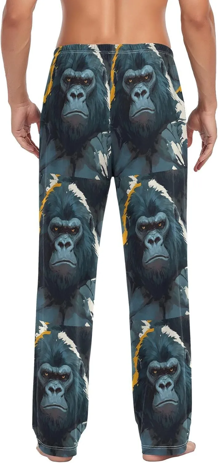 CEBUGI Men's Pajama Pant Bottoms Strongest Gorilla Lounge Sleepwear Pants with Elastic Waistband Pocket,S