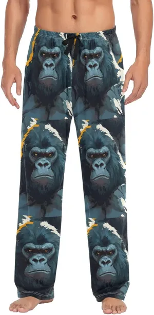 CEBUGI Men's Pajama Pant Bottoms Strongest Gorilla Lounge Sleepwear Pants with Elastic Waistband Pocket,S