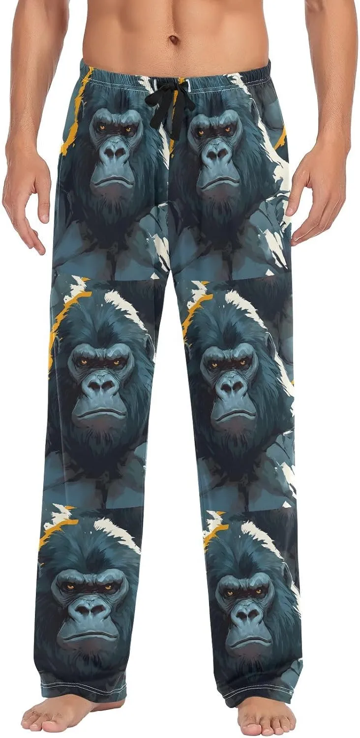 CEBUGI Men's Pajama Pant Bottoms Strongest Gorilla Lounge Sleepwear Pants with Elastic Waistband Pocket,S
