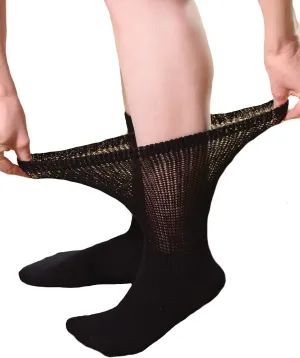 Comfort Finds Diabetic Crew, Breathable Cotton, Loose Fitting Sock - Painful Swollen Feet Relief (Size 10-13)