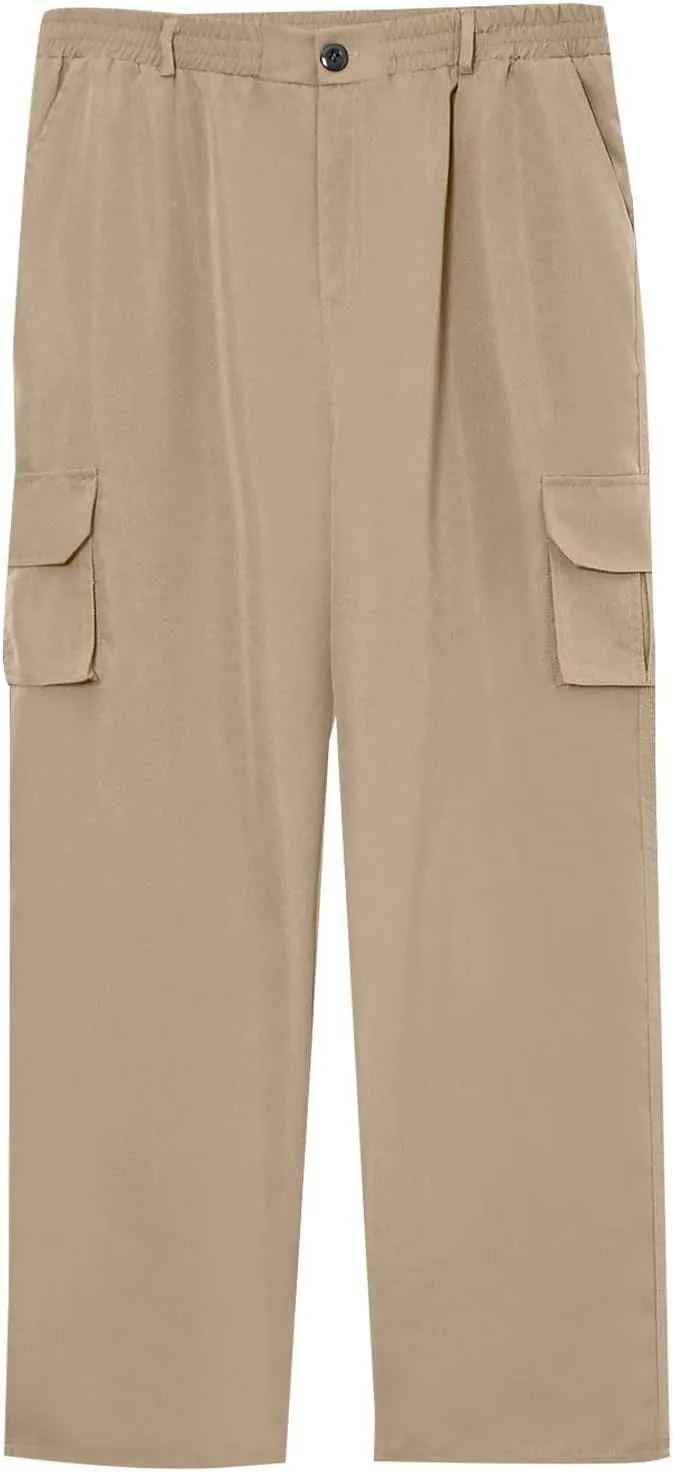 CRNTCEM Men's Hiking Cargo Pants Waterproof Quick-Dry Fishing Work Outdoor Pants Lightweight Water Resistant Ripstop Pants