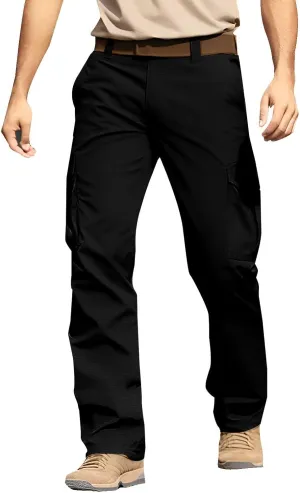 CRNTCEM Men's Hiking Cargo Pants Waterproof Quick-Dry Fishing Work Outdoor Pants Lightweight Water Resistant Ripstop Pants