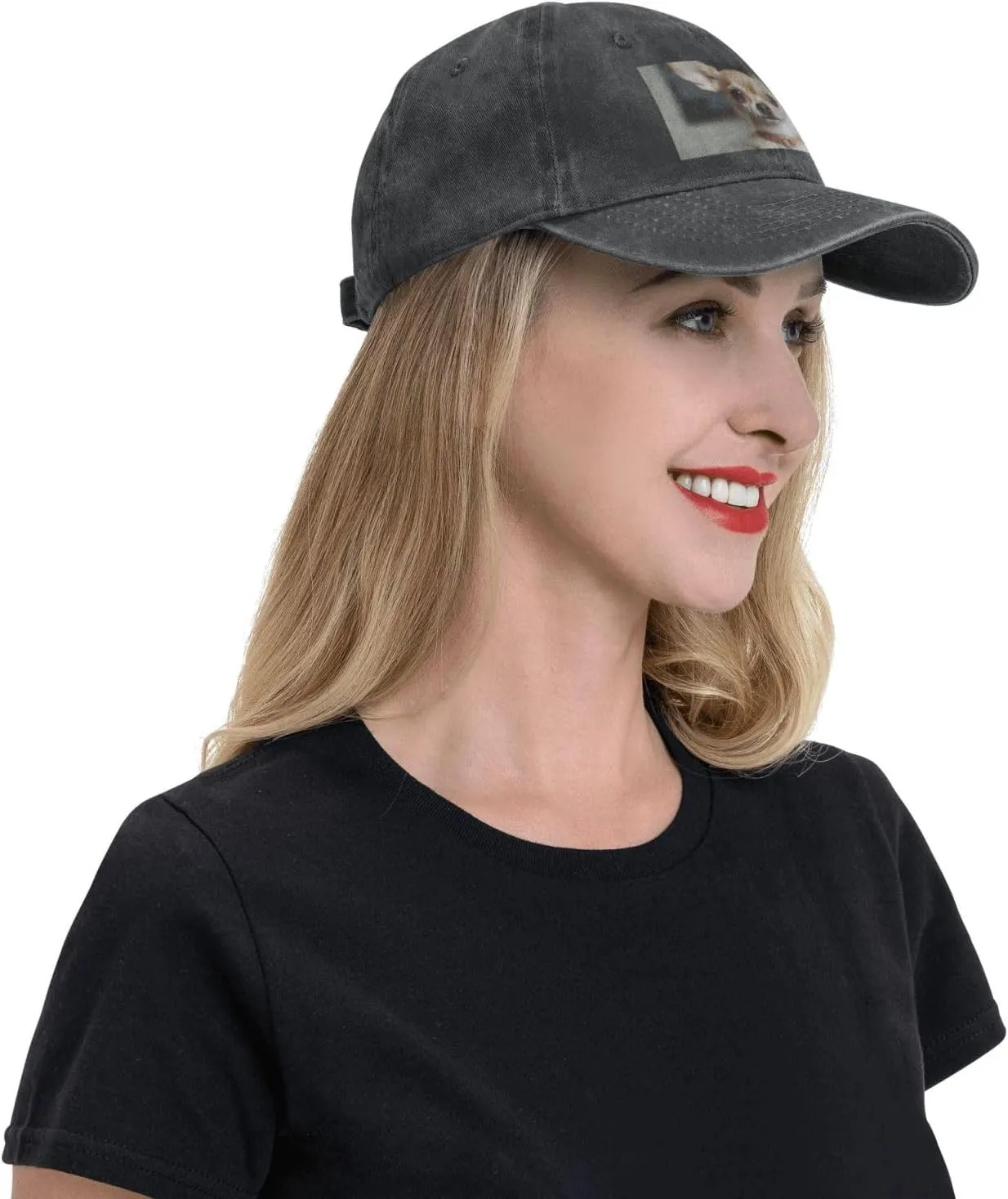 Cute Chihuahua Unisex Baseball Cap Breathable Cotton Trucker Hat Classic Denim Dad Hat Summer Sun Hat