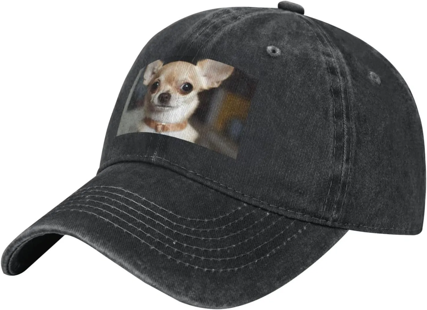 Cute Chihuahua Unisex Baseball Cap Breathable Cotton Trucker Hat Classic Denim Dad Hat Summer Sun Hat