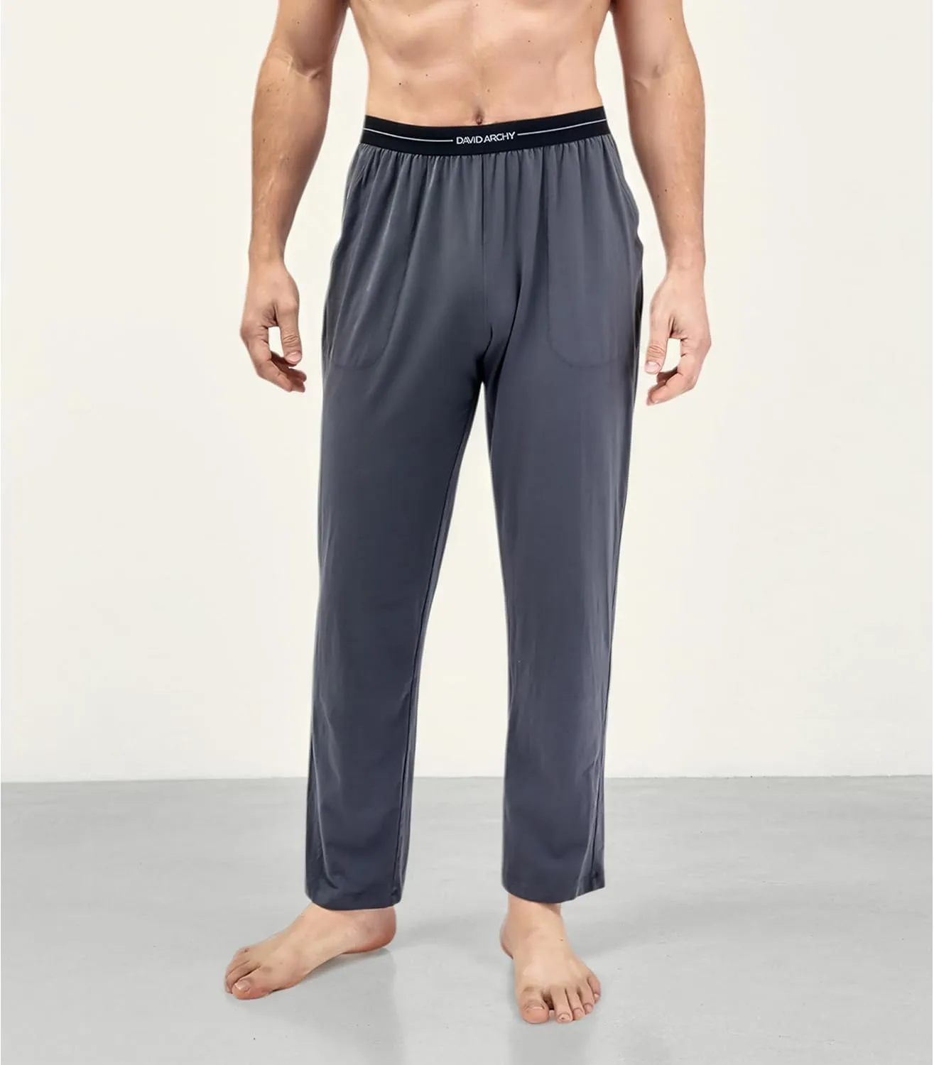 DAVID ARCHY Men's Pajama Pants Cotton Comfy Sleep Bottoms, Lightweight Lounge Pants with Pockets Soft Sleepwear PJs, 2 Pack