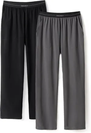 DAVID ARCHY Men's Pajama Pants Cotton Comfy Sleep Bottoms, Lightweight Lounge Pants with Pockets Soft Sleepwear PJs, 2 Pack