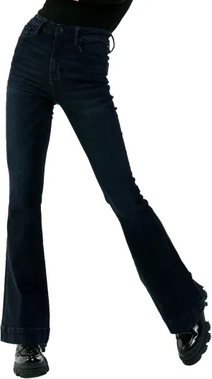 DEAR JOHN Laney Flare Women's Jeans Mid Rise Clean Hem