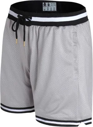 DEHANER Men's Basketball Shorts with Zip Pockets for Workout Gym Sports, Featuring Breathable Mesh Fabric