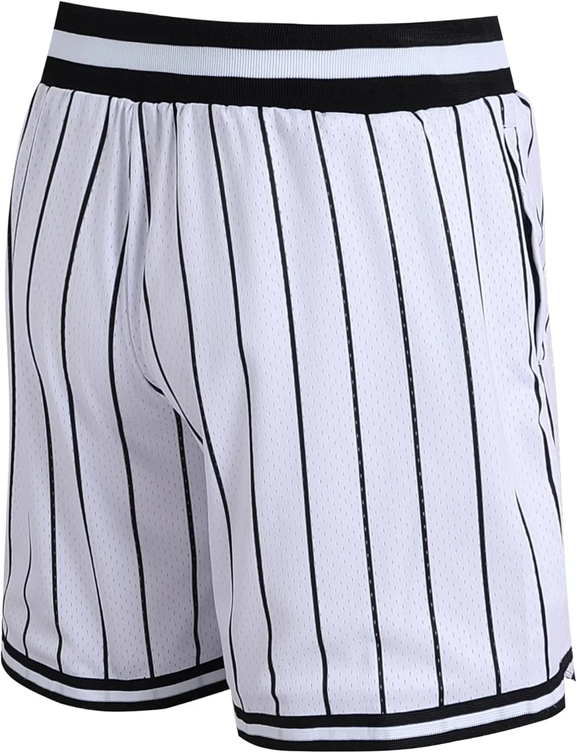 DEHANER Men's Basketball Shorts with Zip Pockets for Workout Gym Sports, Featuring Breathable Mesh Fabric
