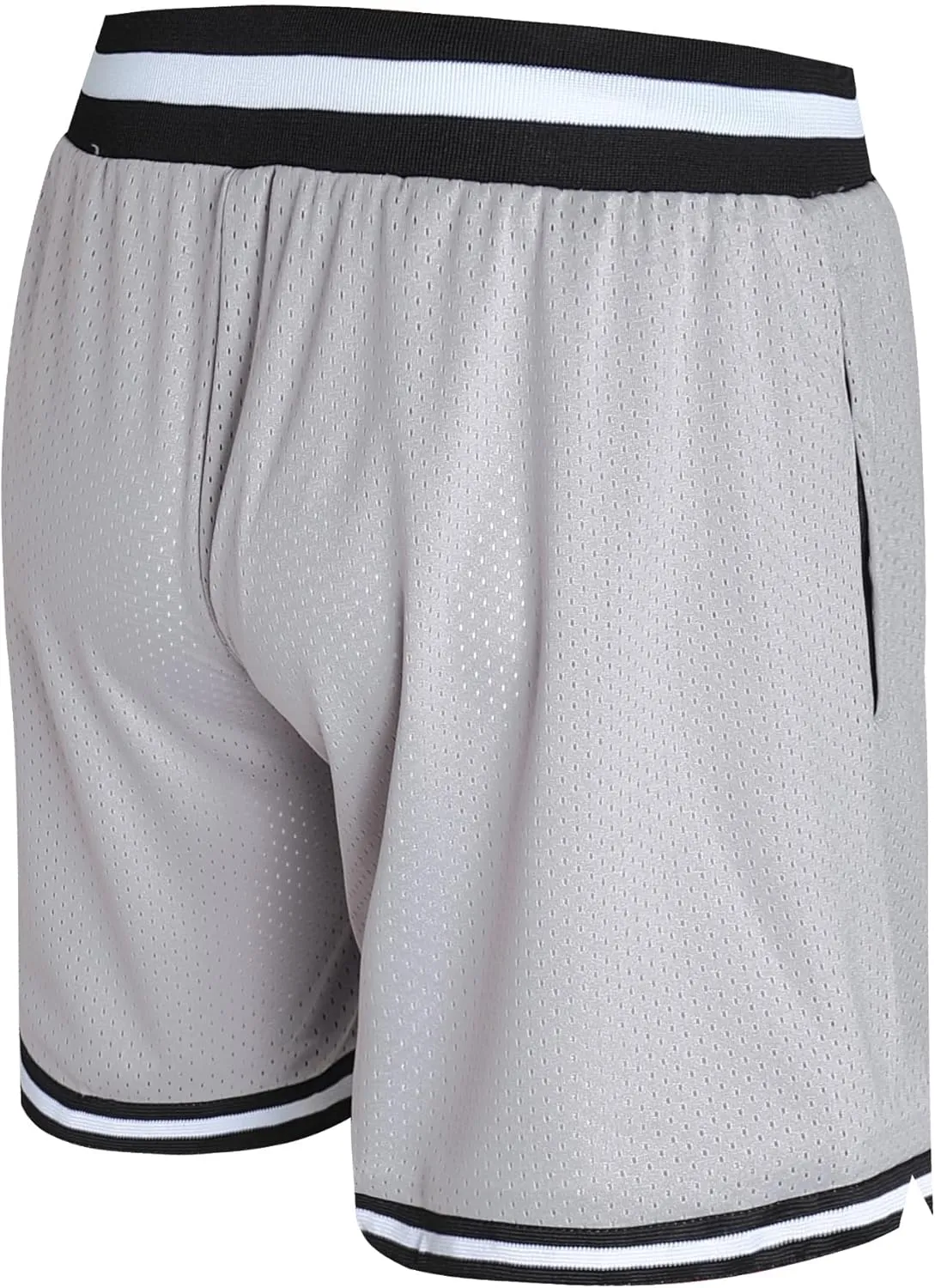 DEHANER Men's Basketball Shorts with Zip Pockets for Workout Gym Sports, Featuring Breathable Mesh Fabric