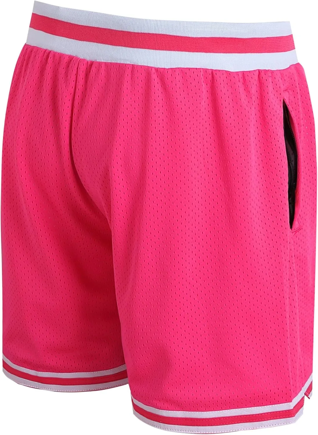 DEHANER Men's Basketball Shorts with Zip Pockets for Workout Gym Sports, Featuring Breathable Mesh Fabric