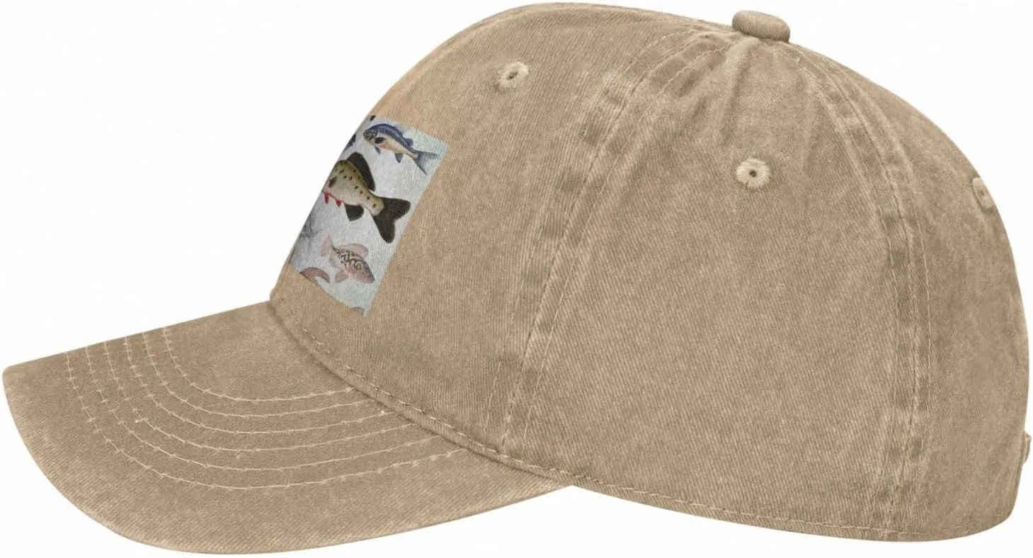 Different Fish Unisex Baseball Cap Breathable Cotton Trucker Hat Classic Denim Dad Hat Summer Sun Hat