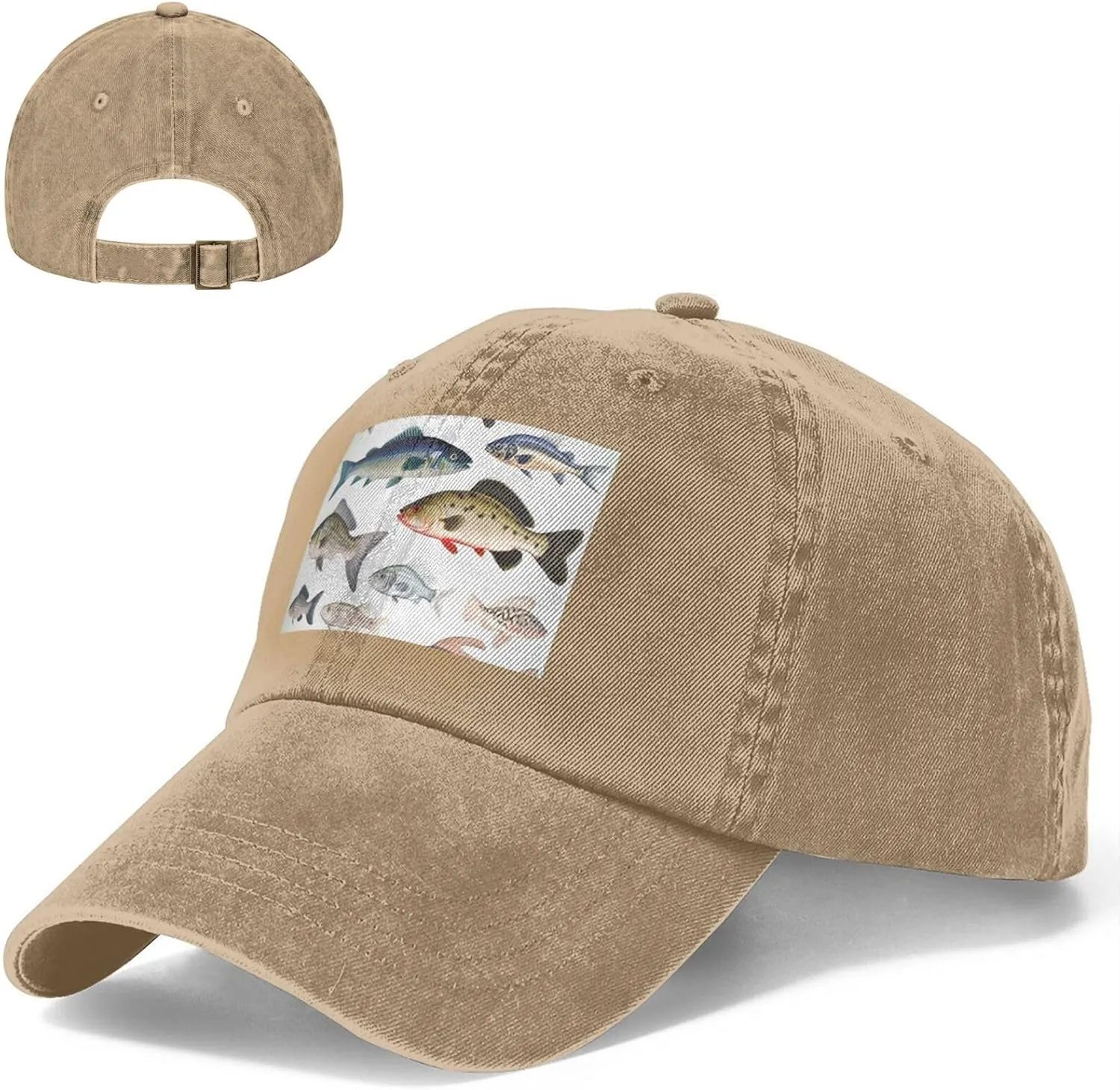 Different Fish Unisex Baseball Cap Breathable Cotton Trucker Hat Classic Denim Dad Hat Summer Sun Hat