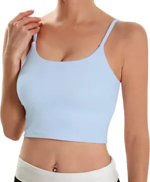 ECOPARTY Sports Bras for Women Quick-Dry Padded Wirefree Workout Crop Cute Tank Tops Camisole Yoga Fitness Running Gym