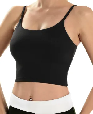 ECOPARTY Sports Bras for Women Quick-Dry Padded Wirefree Workout Crop Cute Tank Tops Camisole Yoga Fitness Running Gym