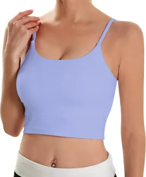 ECOPARTY Sports Bras for Women Quick-Dry Padded Wirefree Workout Crop Cute Tank Tops Camisole Yoga Fitness Running Gym