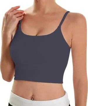 ECOPARTY Sports Bras for Women Quick-Dry Padded Wirefree Workout Crop Cute Tank Tops Camisole Yoga Fitness Running Gym
