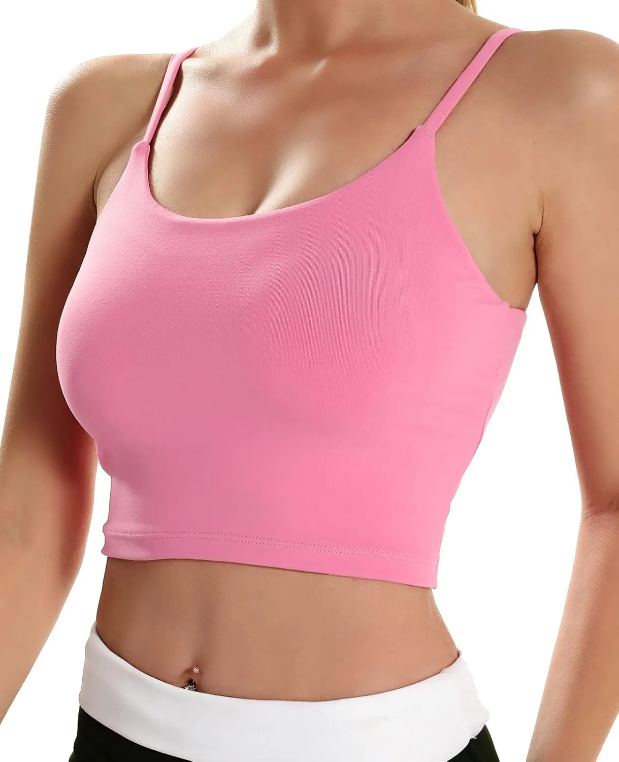 ECOPARTY Sports Bras for Women Quick-Dry Padded Wirefree Workout Crop Cute Tank Tops Camisole Yoga Fitness Running Gym