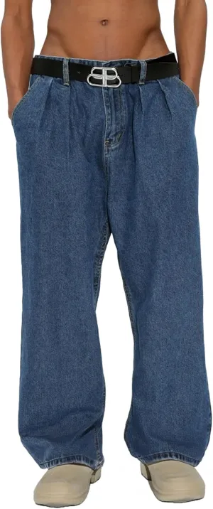 EMMIOL Mens Baggy Hip Hop Jeans Loose Fit Long Denim Pants Casual Trousers Streetwear