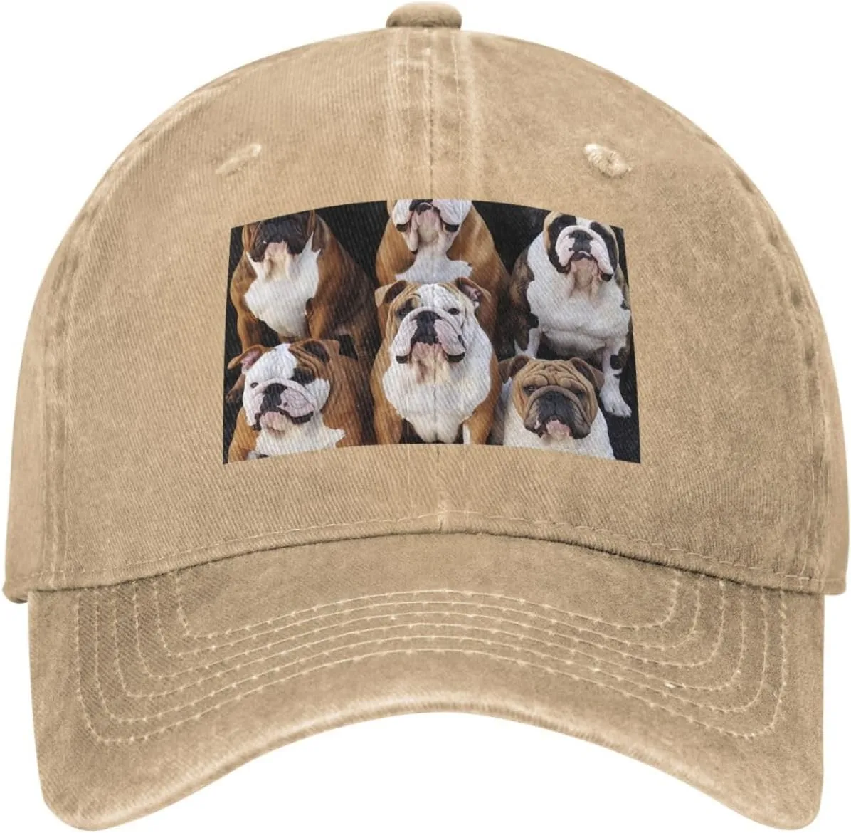 English Bulldogs Unisex Baseball Cap Breathable Cotton Trucker Hat Classic Denim Dad Hat Summer Sun Hat