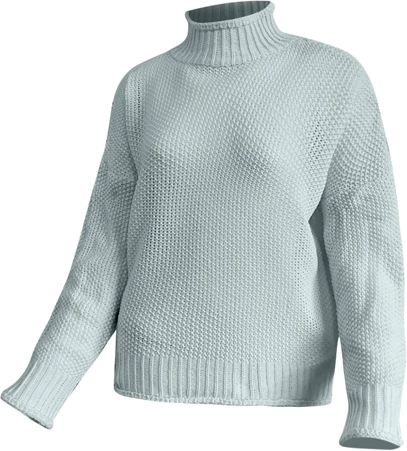 Fall Sweaters for Women,Trendy Fall Turtleneck High Neck Outfits Balloon Long Sleeve Pullover Outerwear Tunic Tops