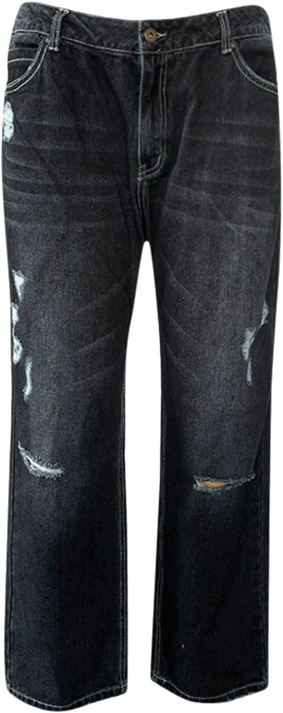 Flare Jeans for Women High Rise Button Loose Fit Denim Pants Comfortable Streetwear Mom Stretch Jeans for Women Curvy