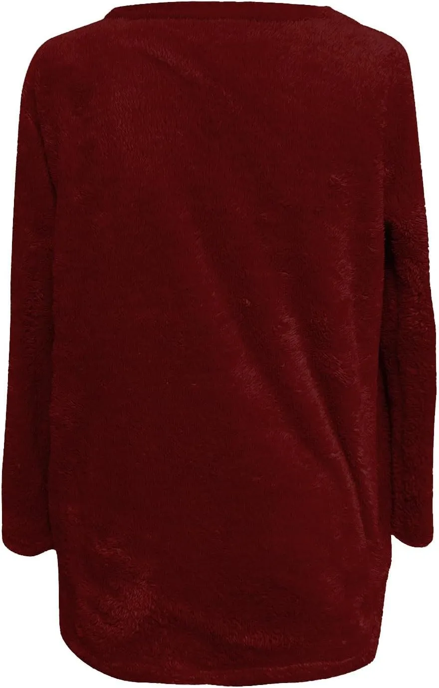 Fleece Pullover Women Fuzzy Sweaters for Women Crew Neck Sweatshirts Winter Warm Loungewear Tops with Pockets