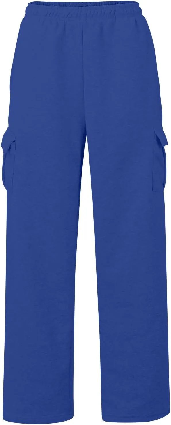 Fleece Wide Leg Sweatpants Women Baggy Casual Cargo Pants with Pockets Comfy High Waisted Drawstring Palazzo Pants