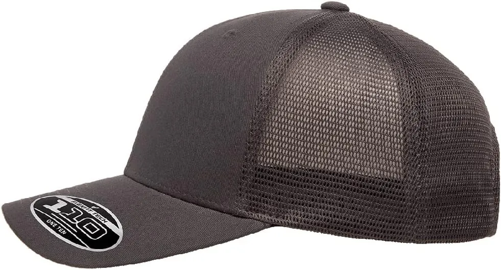 Flexfit 110M Mesh Trucker Mid-Profile Breathable Mesh Back Adjustable Snapback Cap | Bulk Pack Available
