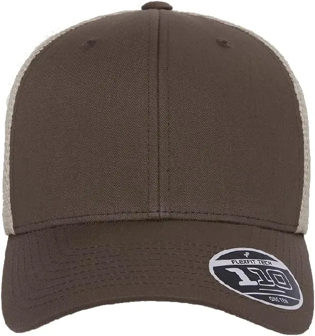 Flexfit 110M Mesh Trucker Mid-Profile Breathable Mesh Back Adjustable Snapback Cap | Bulk Pack Available
