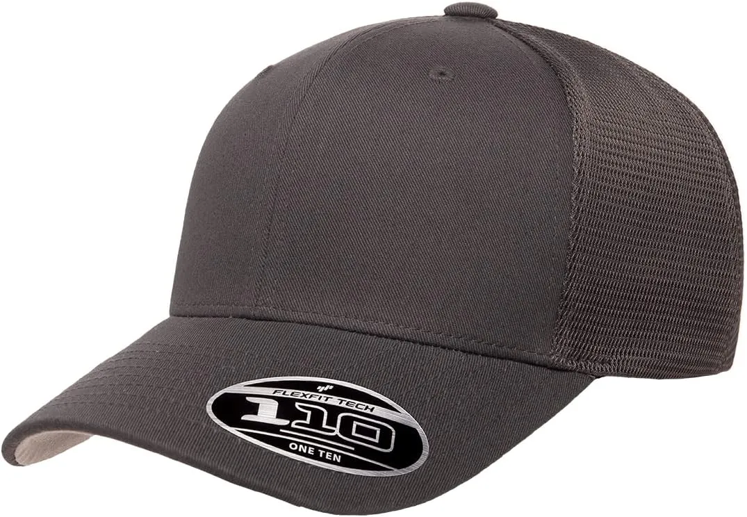Flexfit 110M Mesh Trucker Mid-Profile Breathable Mesh Back Adjustable Snapback Cap | Bulk Pack Available