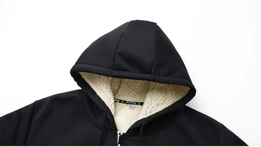 FMCHICO Men's Sherpa Hoodie Jacket Fleece Lined Zip Up Warm Hoodies Sweatshirt Winter Zipper Hooded Coat