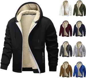 FMCHICO Men's Sherpa Hoodie Jacket Fleece Lined Zip Up Warm Hoodies Sweatshirt Winter Zipper Hooded Coat