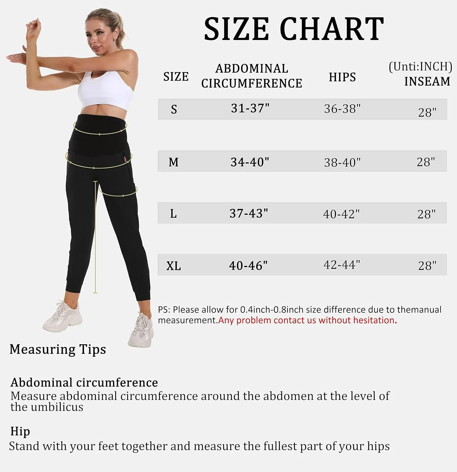 Foucome Women's Maternity Joggers Quick Dry Zipper Pockets Scrub Pants Pregnancy Sweatpants