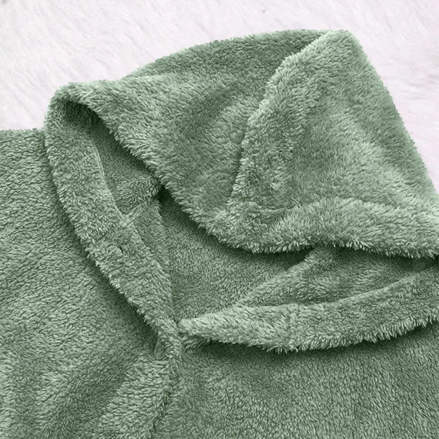 Fuzzy Fleece Hooded Button Down Jacket For Women Oversized Warm Winter Sherpa Cardigan Coat Loungewear