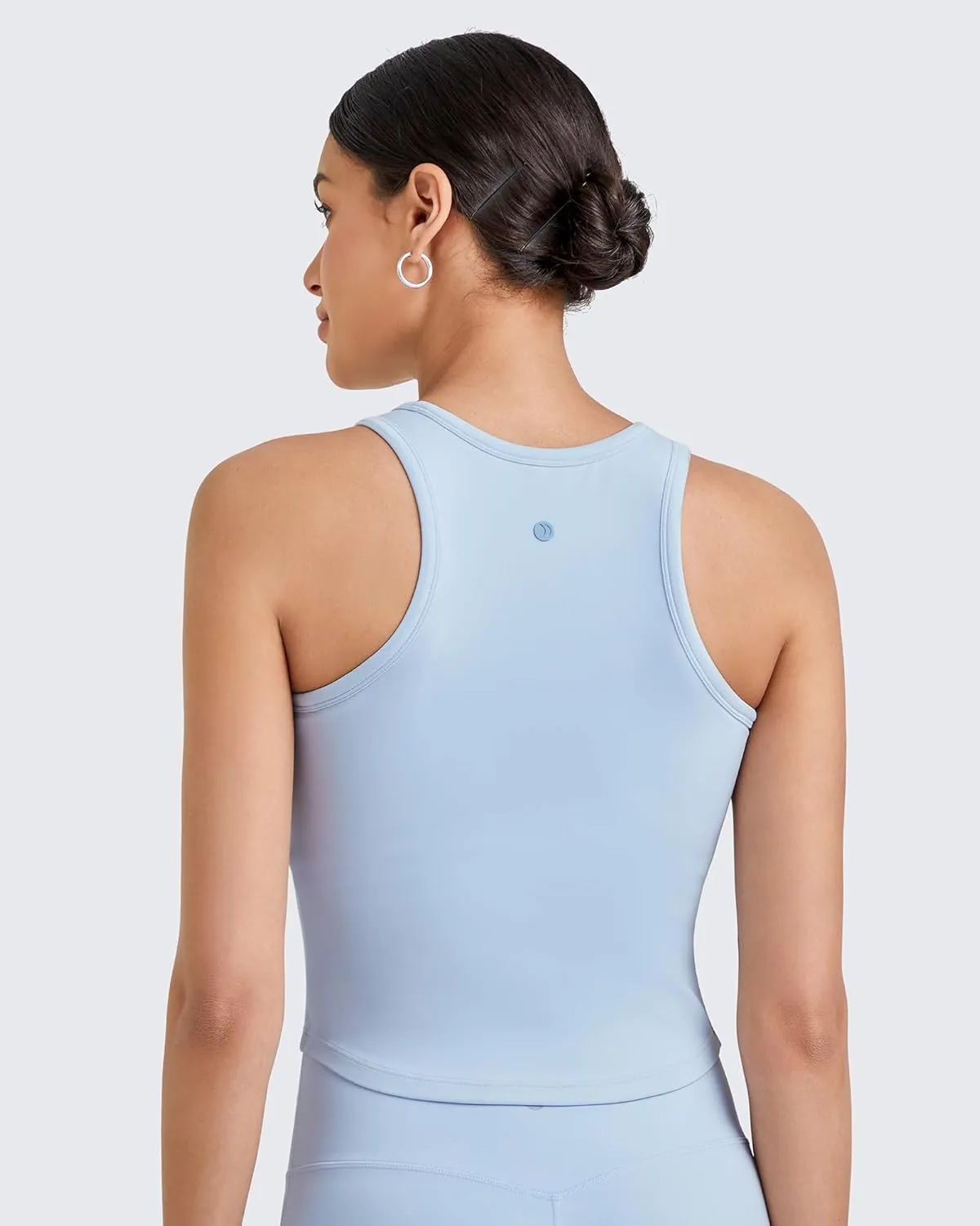 G4Free Barefeel Built in Bra Workout Tops for Women Removable Pads Longline Sport Bras Racerback Athletic Tank Yoga Gym
