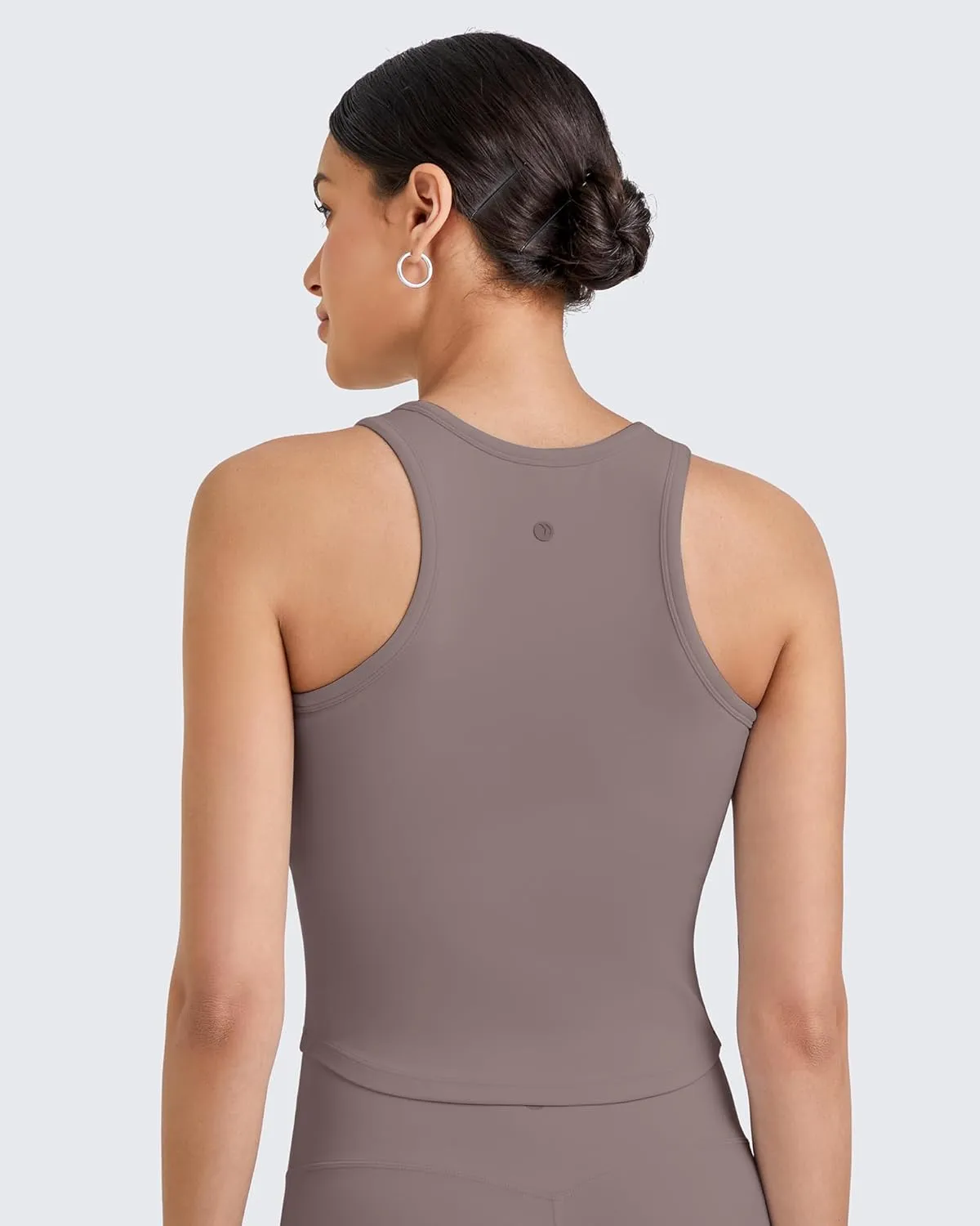 G4Free Barefeel Built in Bra Workout Tops for Women Removable Pads Longline Sport Bras Racerback Athletic Tank Yoga Gym