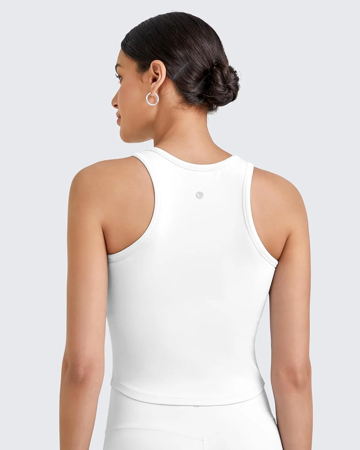 G4Free Barefeel Built in Bra Workout Tops for Women Removable Pads Longline Sport Bras Racerback Athletic Tank Yoga Gym