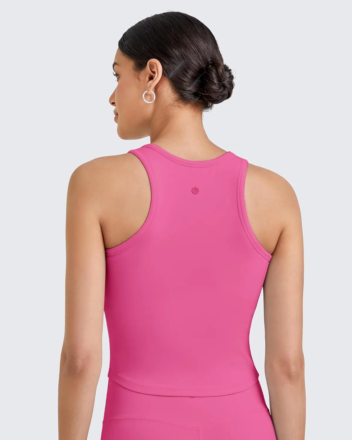 G4Free Barefeel Built in Bra Workout Tops for Women Removable Pads Longline Sport Bras Racerback Athletic Tank Yoga Gym