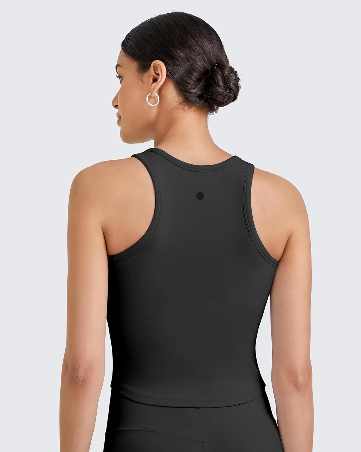G4Free Barefeel Built in Bra Workout Tops for Women Removable Pads Longline Sport Bras Racerback Athletic Tank Yoga Gym