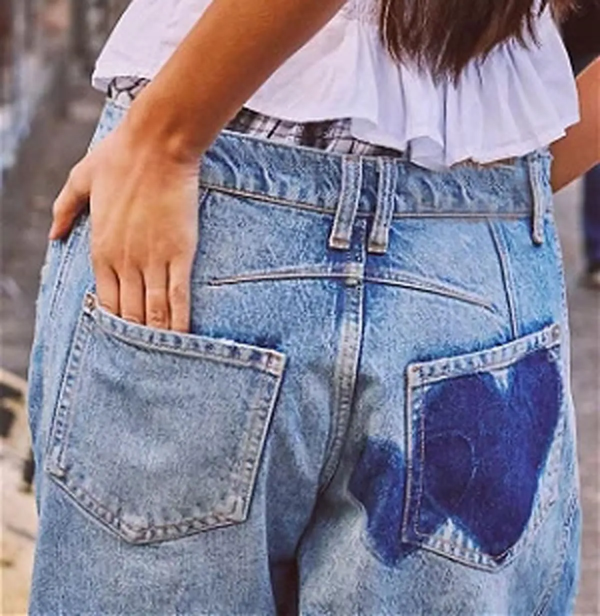 GGUHHU Distressed Barrel Jeans for Women Y2K Wide Leg Baggy Denim Pants Boyfriend Floral Trousers