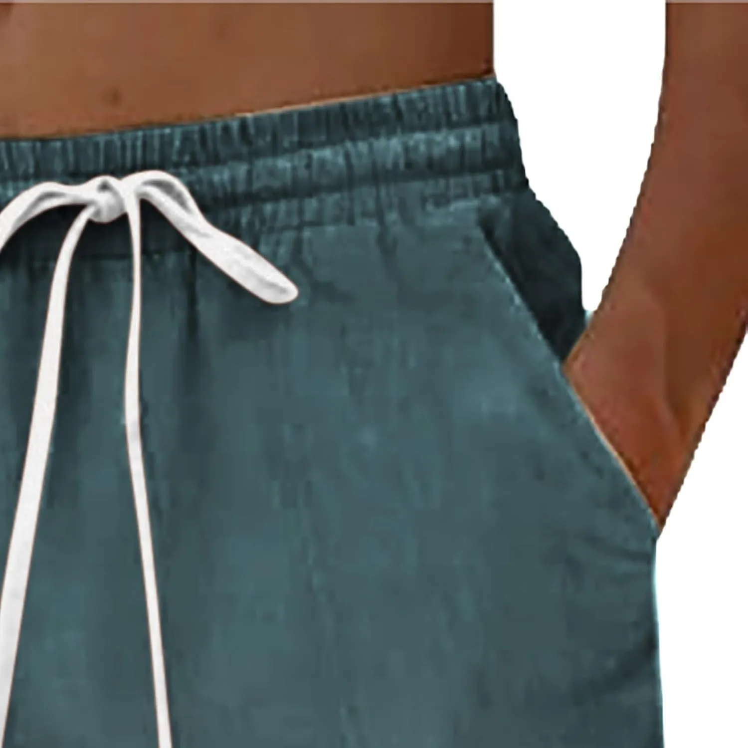 GIERIDUC Men Casual Linen Pants Hippie Drawstring Yoga Pants Elastic Waist Lightweight Trouser Casual Ombre Summer Beach Pant