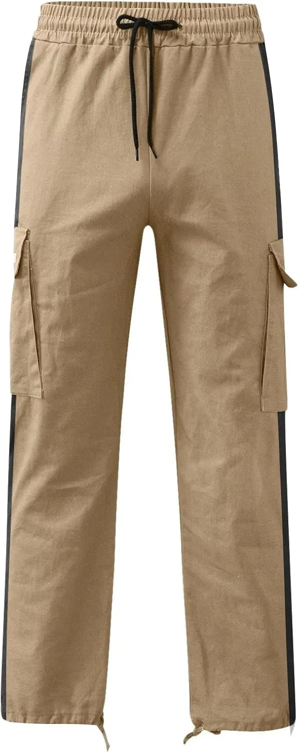 GIERIDUC Men's Cotton Yoga Sweatpants Mens Joggers Athletic Lounge Pants Open Bottom Casual Jersey Pants for Men with Pockets