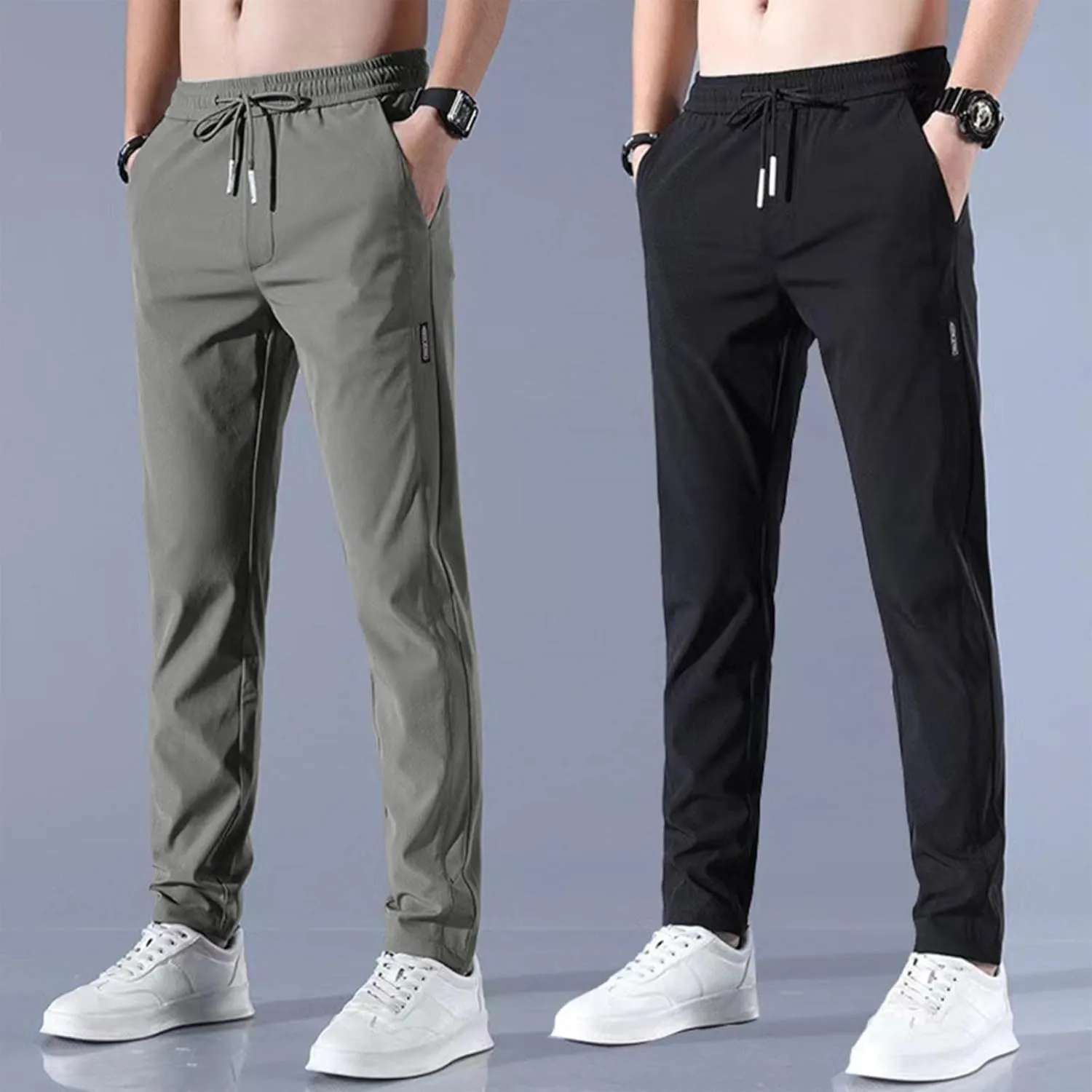 GIERIDUC Men's Drawstring Waist Cargo Pants Mens Cargo Shorts Size 33 Waist Mens Long Underwear Pants Fleece Cargo Pants Men
